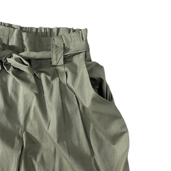 Olive Green Paperbag Waist Pants - Size S - Picture 7 of 8